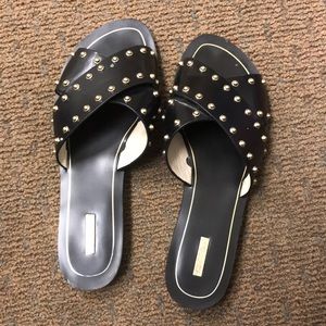 Louise et cie Black, gold-studded sandals